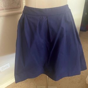 Navy full pleated skirt from LOFT